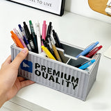 1pc/Container Model Pen Holder And Desktop Organizer - Multifunctional Embedded Office Storage Rack, with Pen/Pencil Slots, Business Card Holder, Lightweight And Durable Design, Workspace Organization Tool, Desktop Accessory, Paperclip Storage