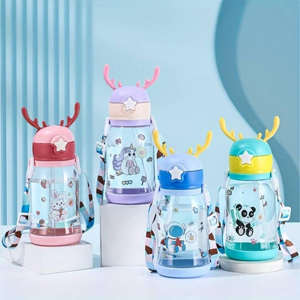 600ml Cartoon Design Sippy Water Bottle