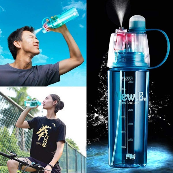 600ml Sports Spray Water Bottle