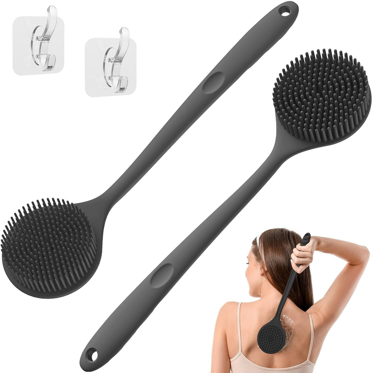 Soft Silicone Back Scrubber Bath Brush