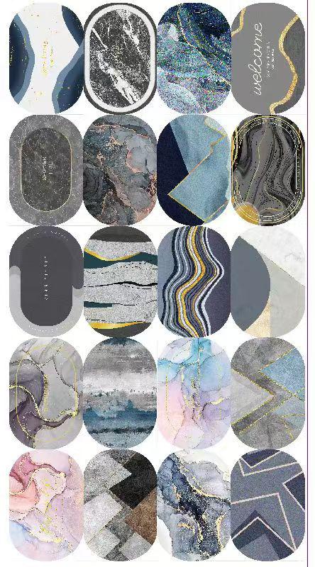 Water Absorbing Design Oval Door Mat