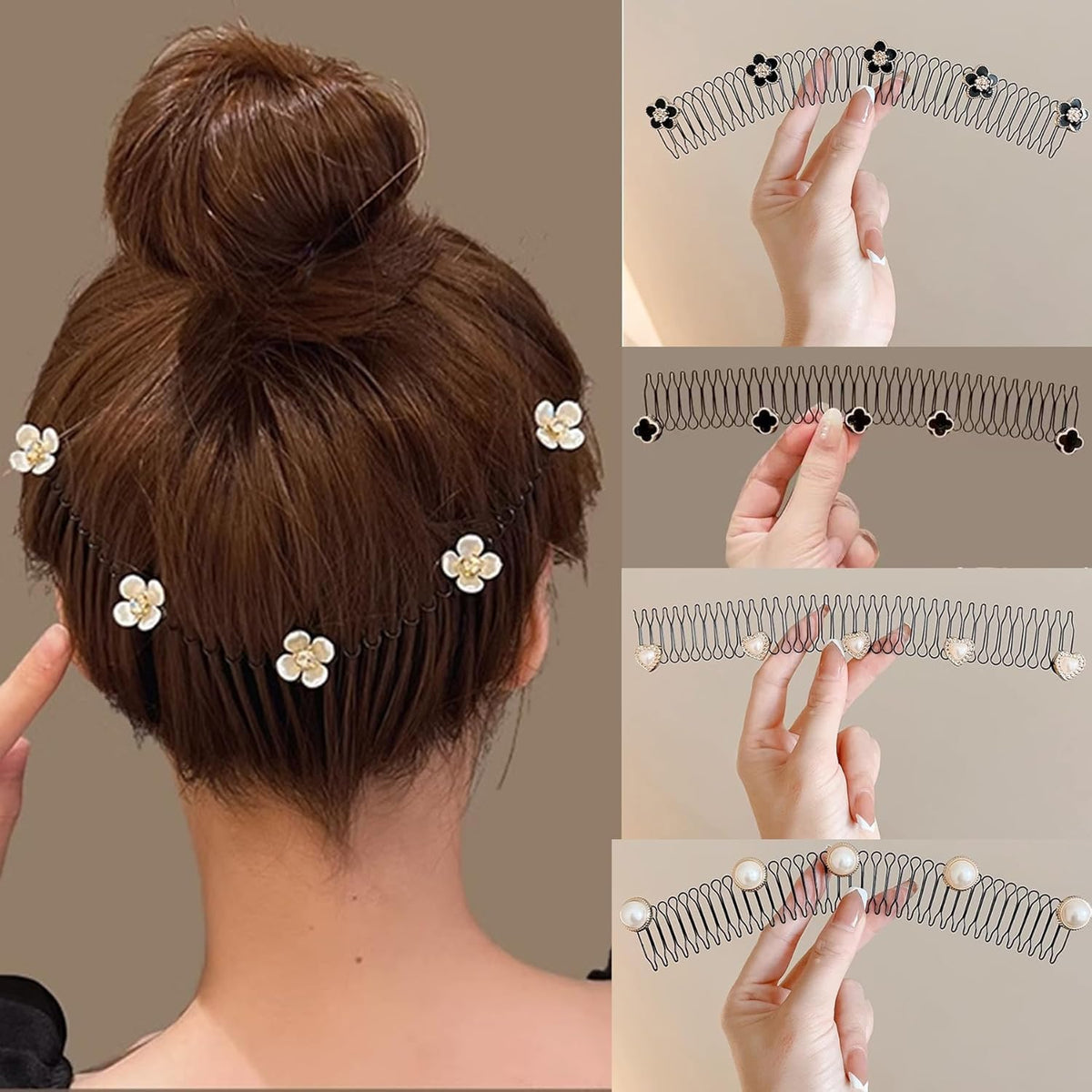 Stretchable Flower Hair Clips