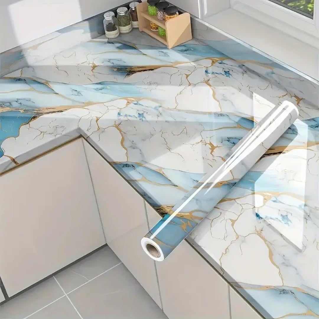 Golden Line Sky Marble Wallpaper (60x200cm) -084