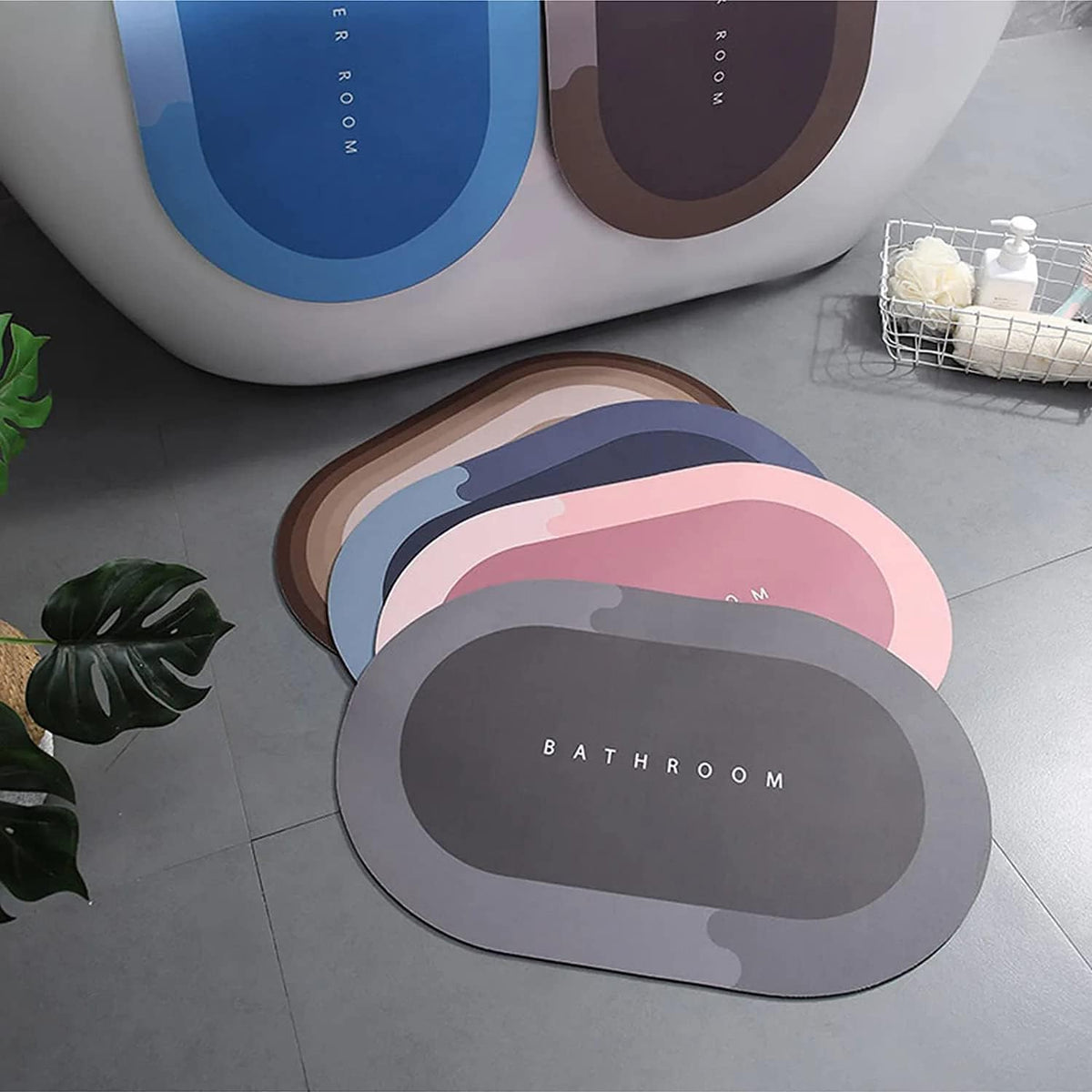 Water Absorb Bathroom Oval Mat Polly Bag Packing