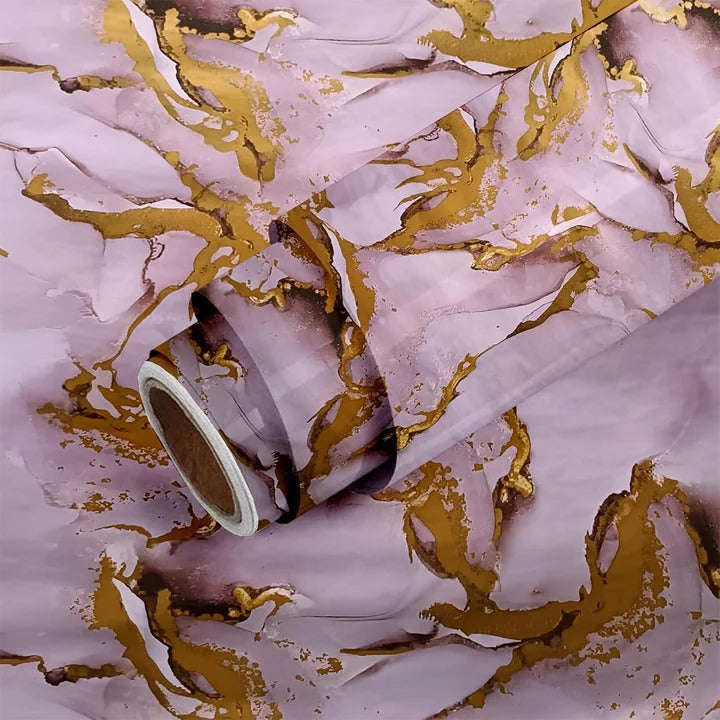 Pink & Gold Marble Wallpaper (60x200cm) -075