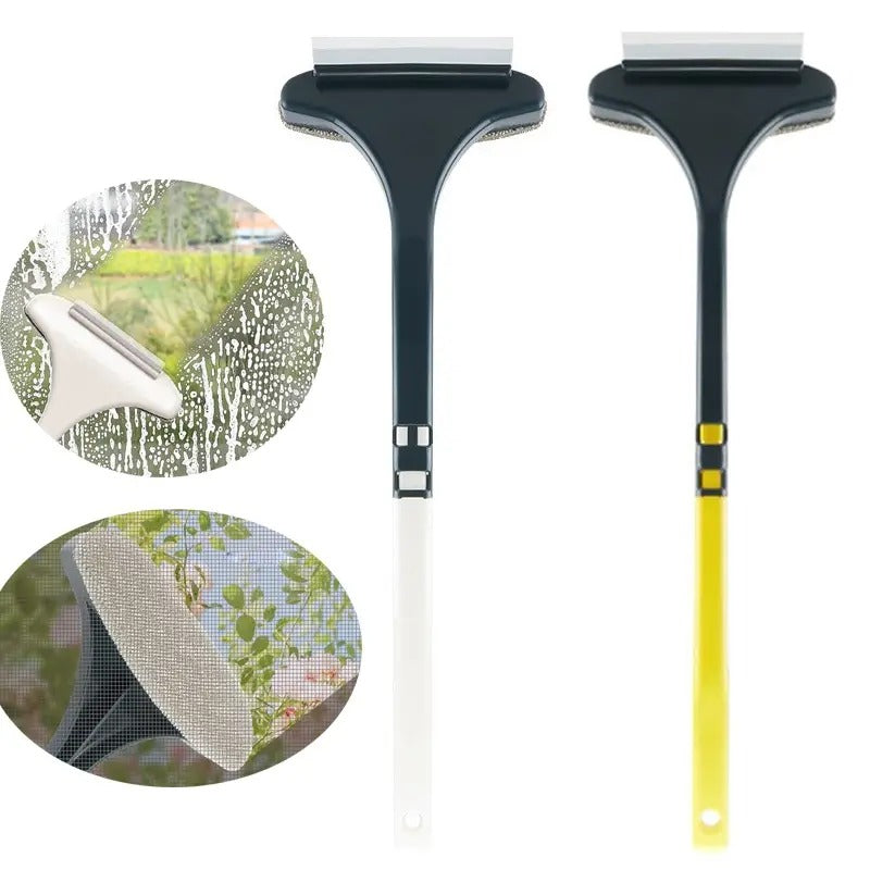 Window Screen Cleaning Brush with Wiper